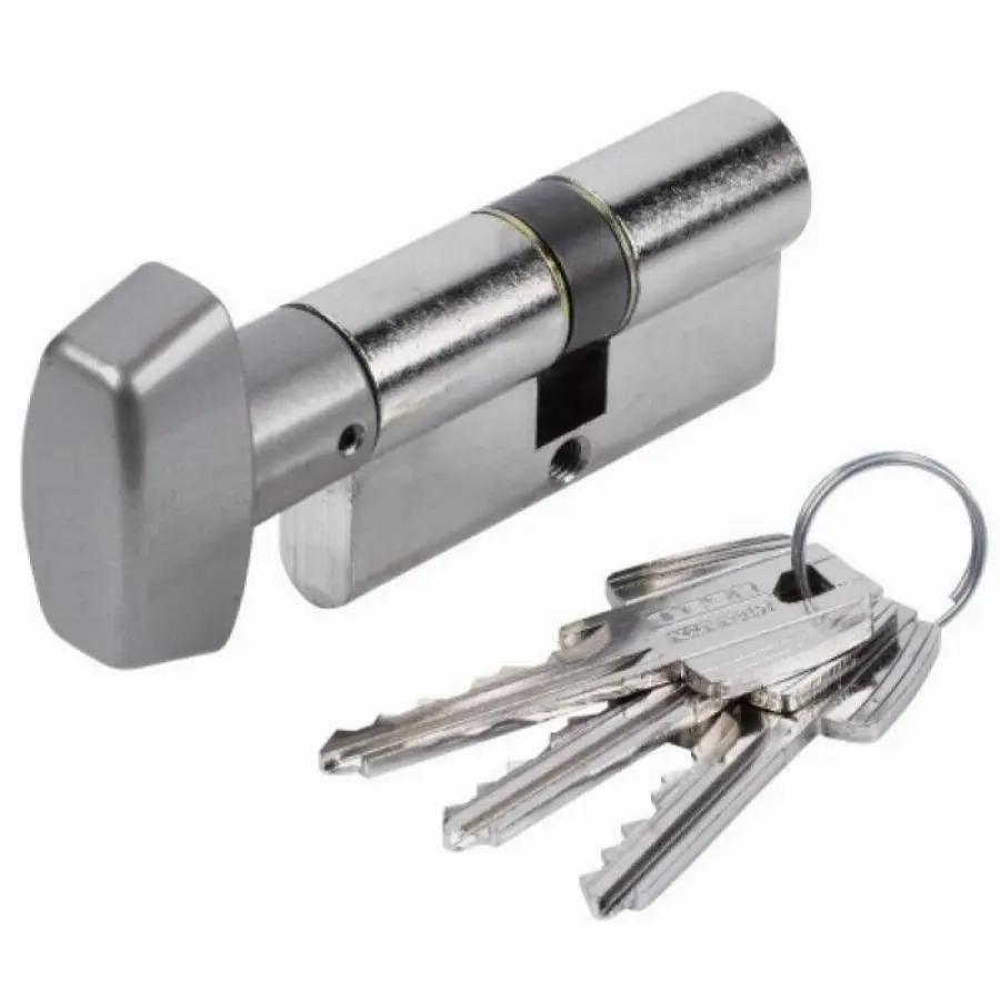 Cylindre nickelé T5C à bouton TESA 80mm (40+40) - MV3 variure 78565B - 503B4040NKA