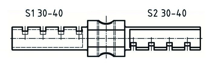 Barre de prolongement ABUS pour cylindre double 30-40/40-40 - 50MXS11