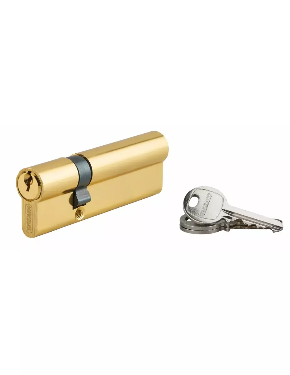 Cylindre de serrure à clé crantée Ecopro laiton - 30 x 70 - Varié - THIRARD - 00007109