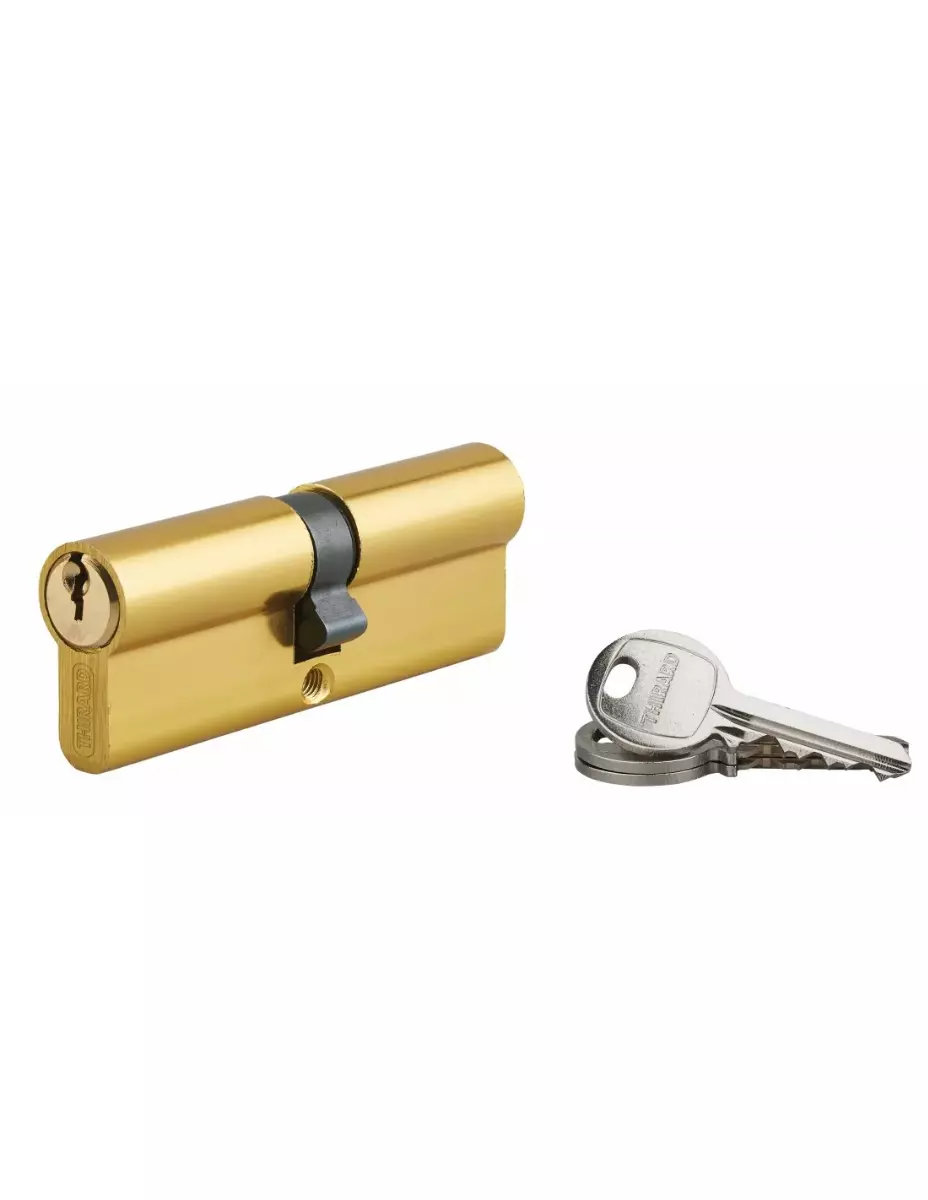 Cylindre de serrure à clé crantée Ecopro laiton - 45 x 45 - Varié - THIRARD - 00007394