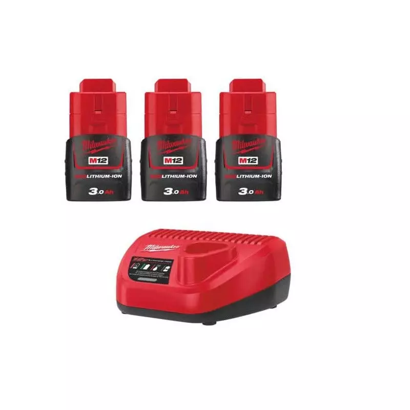 Pack NRJ 12V 3.0Ah Red Li-Ion M12NRG303 - Milwaukee - 4933459207 Pack NRJ 12V 3.0Ah Red Li-Ion M12NRG303 - Milwaukee - 4933459207