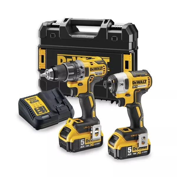 Pack de 2 outils XR 18V - Perceuse Visseuse compact DCD791 - Visseuse à chocs DCF887 - DEWALT - avec 2 batteries 18V 5.0Ah - chargeur - mallette - DCK268P2T-QW