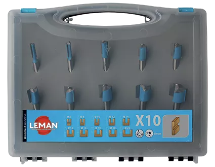 Coffret de 10 mèches à rainer droites LEMAN Ø 8mm - 428.700.10 Coffret de 10 mèches à rainer droites LEMAN Ø 8mm - 428.700.10