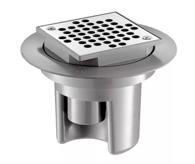 Siphon réglable sol dur 100x100 DELABIE sortie Ø40 - 682001