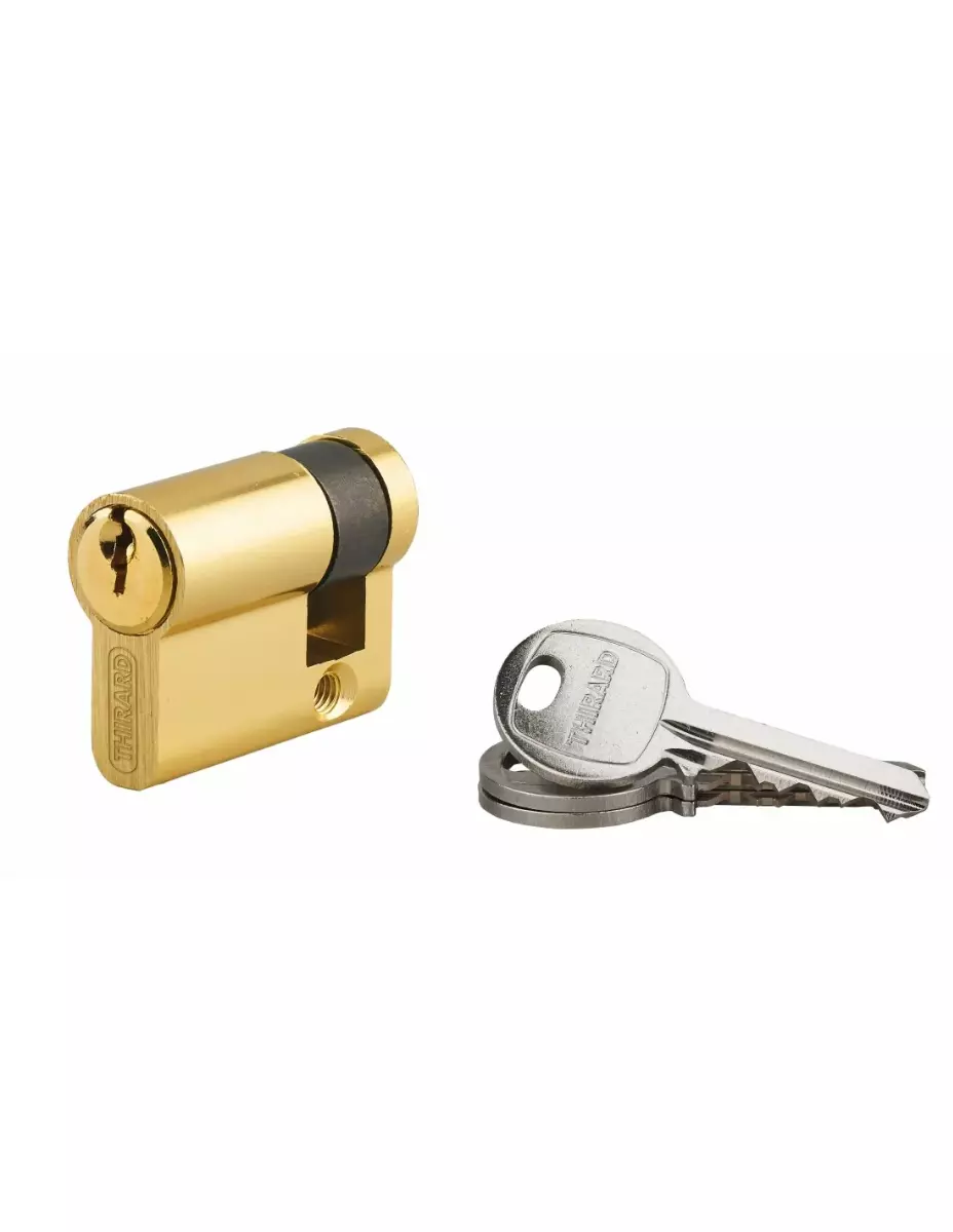 Cylindre de serrure à clé crantée Ecopro laiton - Demi-cylindre - 30 x 10 - Varié - THIRARD - 00007949