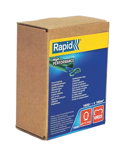 Agrafes grillage plastifiées vert VR22 - RAPID - Boîte carton 1600 - 40108811 Agrafes grillage plastifiées vert VR22 - RAPID - Boîte carton 1600 - 40108811