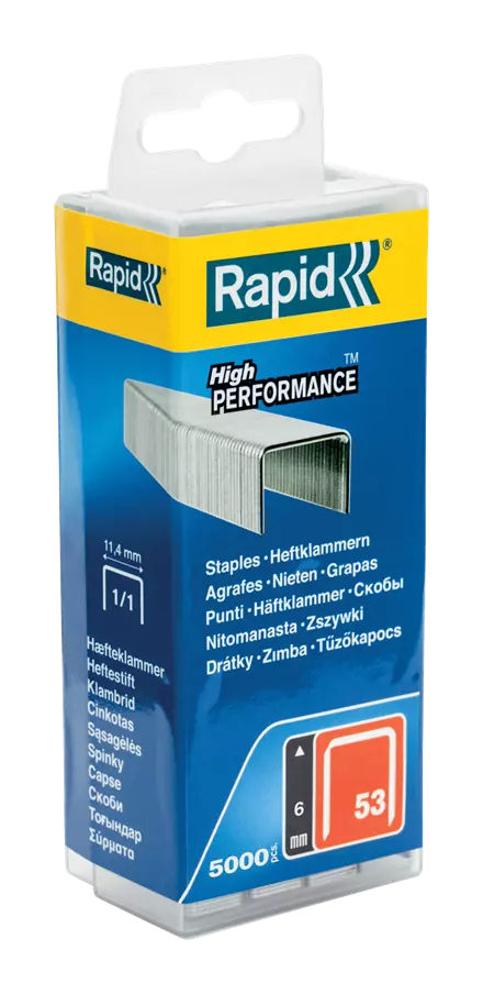 Agrafes en fil fin n°53/6 mm - RAPID - boite 5000 - 40303083