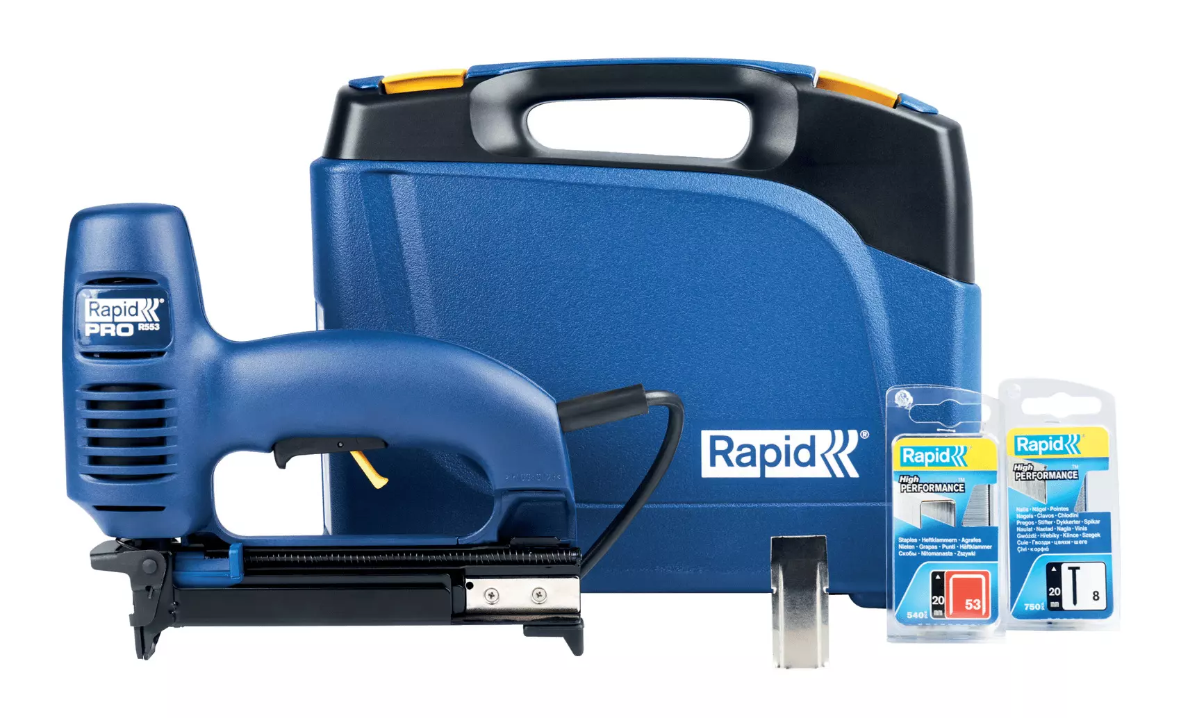 Agrafeuse-cloueuse électrique R553 pour agrafes 53/8-20 mm - 8/15-20 mm - Coffret - RAPID-ISABERG - 10642912