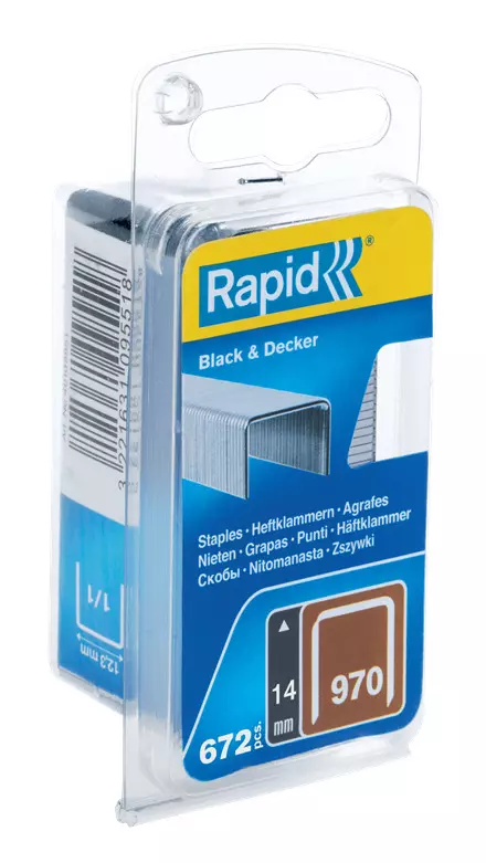 Agrafes en fil plat galvanisés n° 970/14 mm - 672 pièces - Blister - RAPID-ISABERG - 40109599