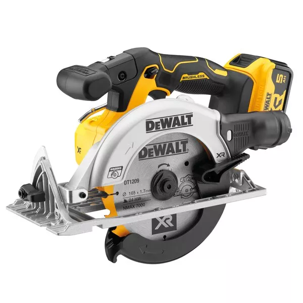 Scie circulaire 165 mm XR 18V DEWALT + 2 batteries 5Ah + coffret Tstak - DCS565P2-QW Scie circulaire 165 mm XR 18V DEWALT + 2 batteries 5Ah + coffret Tstak - DCS565P2-QW