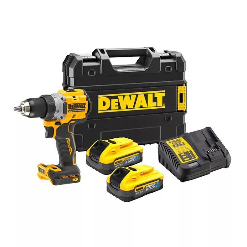 Perceuse à percussion DEWALT POWERSTACK - 2 Batteries 18V 5Ah - DCD805H2T-QW