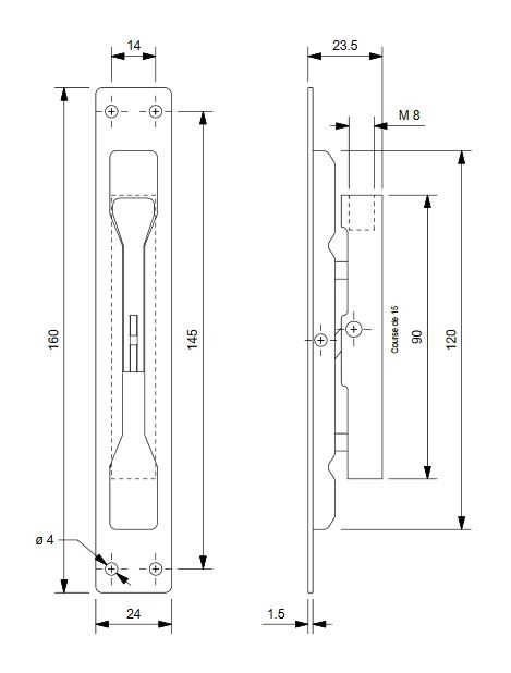 Verrou à levier à encastrer simple action SEVAX - 860420