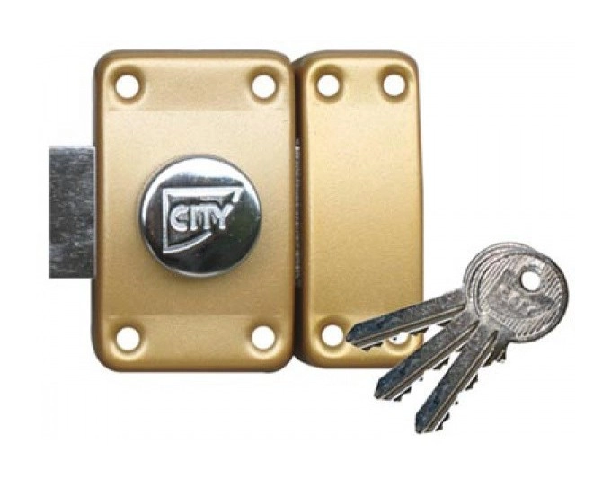 Verrou City, à bouton - Cylindre 80 mm - S'entrouvrant, sur N V03 - 13020801V03 Verrou City, à bouton - Cylindre 80 mm - S'entrouvrant, sur N V03 - 13020801V03
