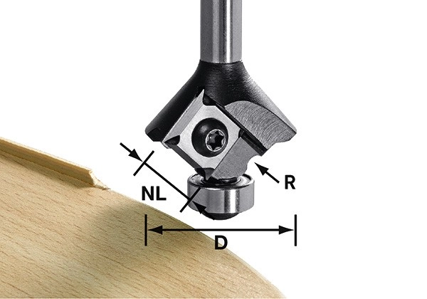 Fraise à moulurer FESTOOL plaquette réversible HW S8 HW R1 D28 KL12.70FK - 499811