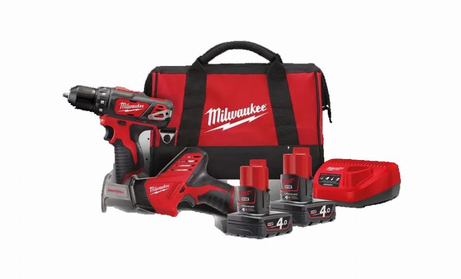 Lot 12V - perceuse visseuse M12BDD-0 + scie sbare C12HZ-0 MILWAUKEE - 2 batteries 4.0Ah + chargeur C12 + Sac de transport - 4933441230 Lot 12V - perceuse visseuse M12BDD-0 + scie sbare C12HZ-0 MILWAUKEE - 2 batteries 4.0Ah + chargeur C12 + Sac de transport - 4933441230