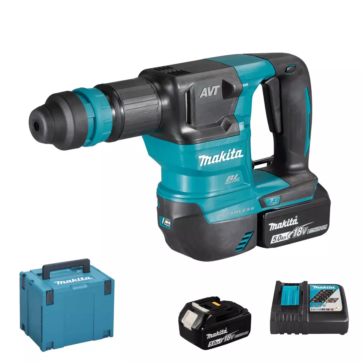 Piqueur SDS-Plus 18V 3,1 Joules - MAKITA - avec 2 batterie 18V 5.0Ah - chargeur - MakPak - DHK180RTJ Piqueur SDS-Plus 18V 3,1 Joules - MAKITA - avec 2 batterie 18V 5.0Ah - chargeur - MakPak - DHK180RTJ