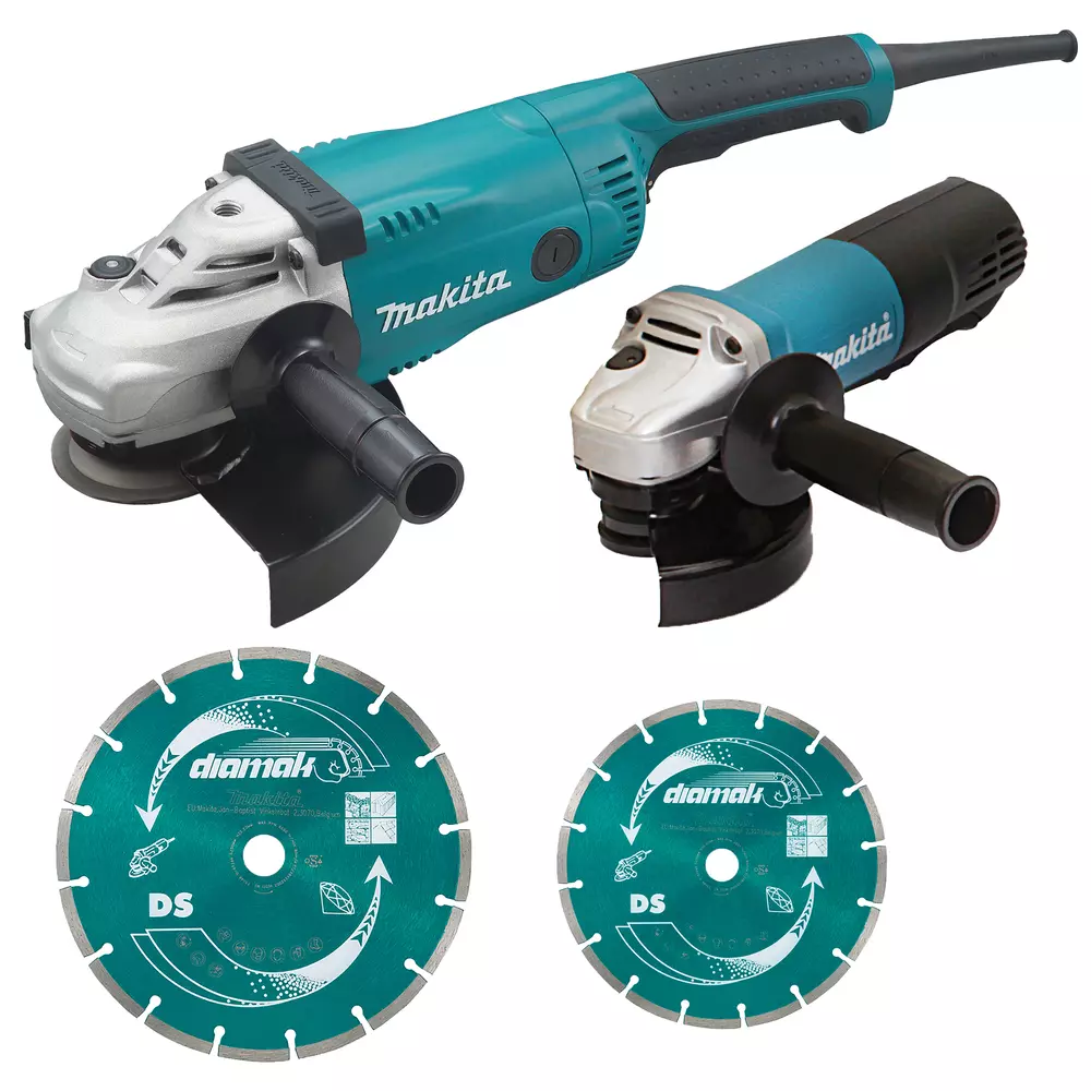 Ensemble de 2 meuleuses Ø230 et 125 mm - MAKITA - avec kit d'accessoires - DK0053GX2-P Ensemble de 2 meuleuses Ø230 et 125 mm - MAKITA - avec kit d'accessoires - DK0053GX2-P