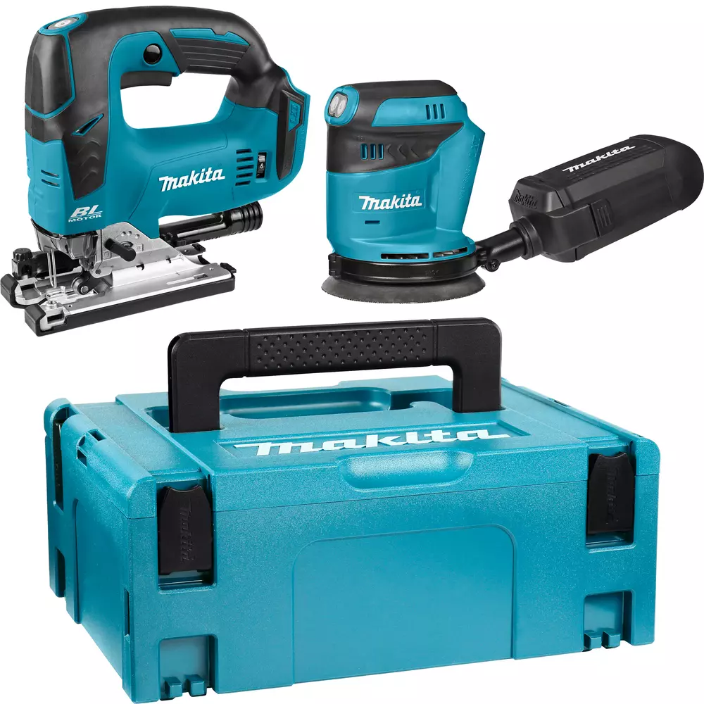 ensemble de  2 machines 18v LXT - Scie sauteuse DJV182 + Ponceuse excentrique DB O180 - MAKITA -  sans batterie ni chargeur - 1 MAKPAC - DLX2276J