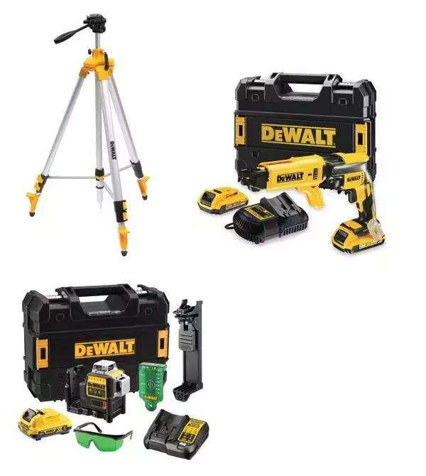 Pack plaquiste DEWALT DCF620D2K-QW + DCE089D1G-QW + DE0733-XJ - PACKPLAQUISTE Pack plaquiste DEWALT DCF620D2K-QW + DCE089D1G-QW + DE0733-XJ - PACKPLAQUISTE