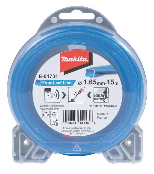 Fil nylon Trèfle torsadé MAKITA 1,65 mm x 15 m - E-01731 Fil nylon Trèfle torsadé MAKITA 1,65 mm x 15 m - E-01731
