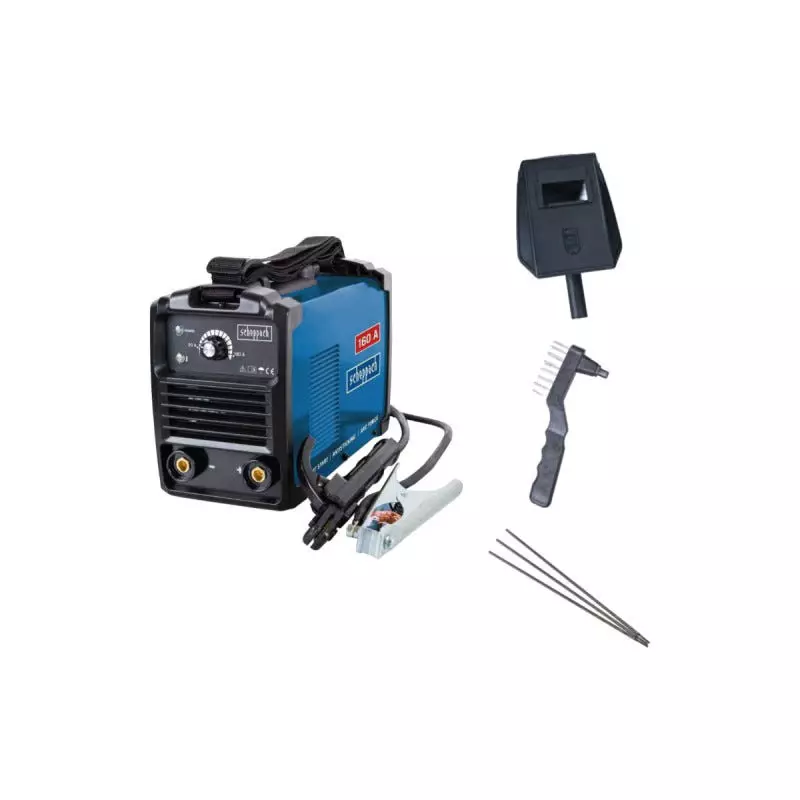 Poste à souder 160A - SCHEPPACH - avec masque, brosse 3 baguettes - WSE1100 Poste à souder 160A - SCHEPPACH - avec masque, brosse 3 baguettes - WSE1100