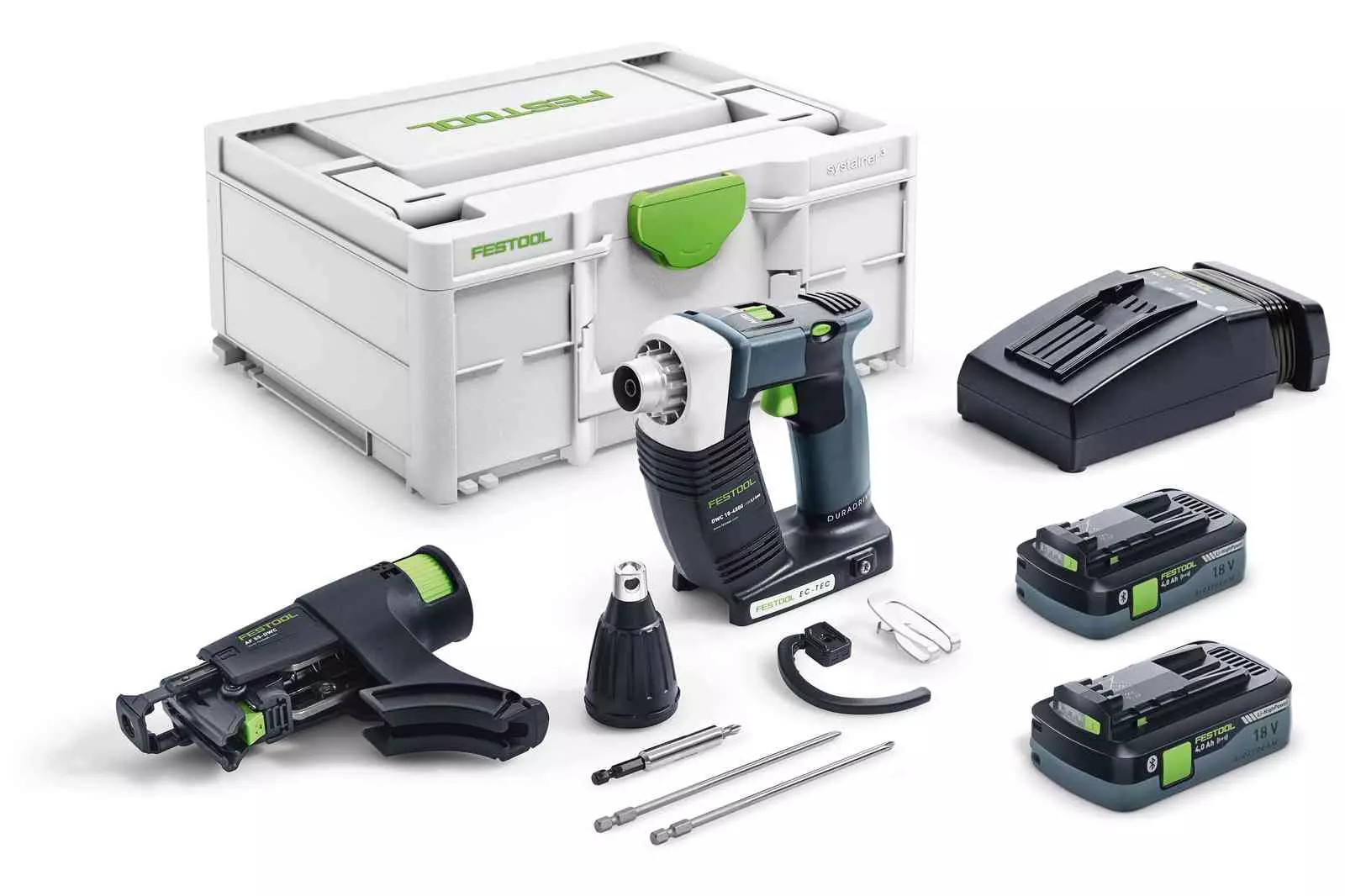 Visseuse sans fil pour plaquiste DURADRIVE DWC 18-4500 HPC 4,0 I-Plus - FESTOOL - avec 2 Batteries 18V 4.0 Ah, chargeur - accessoires - SYSTAINER - 576502 Visseuse sans fil pour plaquiste DURADRIVE DWC 18-4500 HPC 4,0 I-Plus - FESTOOL - avec 2 Batteries 18V 4.0 Ah, chargeur - accessoires - SYSTAINER - 576502