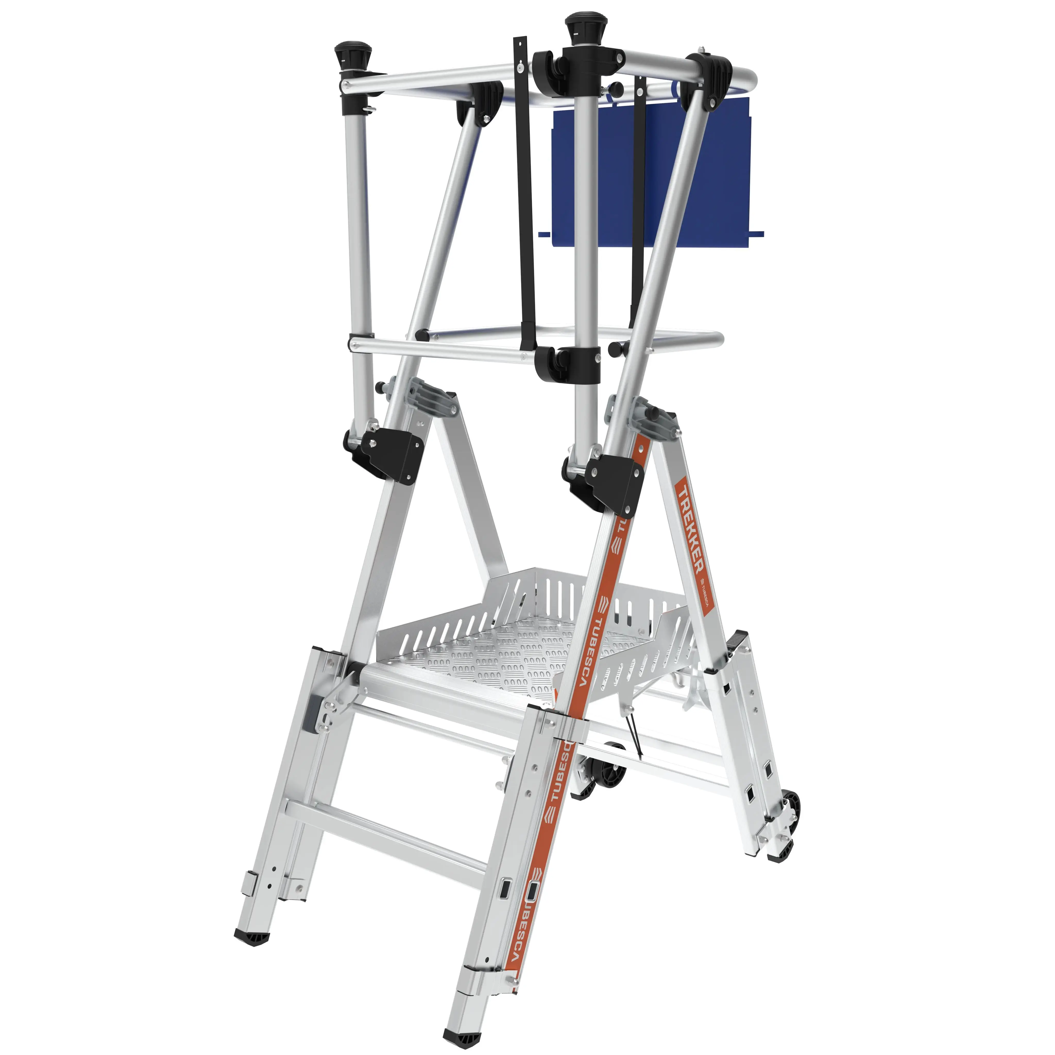 Plateforme de travail aluminium TREKKER 3 marches hauteur de travail 2,67 m - TUBESCA-COMABI - 02274303