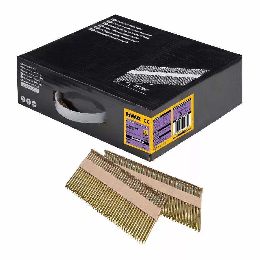 Pointes en bande papier 33° DEWALT 3.1 x 90 mm - DNPT31R90G12Z Pointes en bande papier 33° DEWALT 3.1 x 90 mm - DNPT31R90G12Z