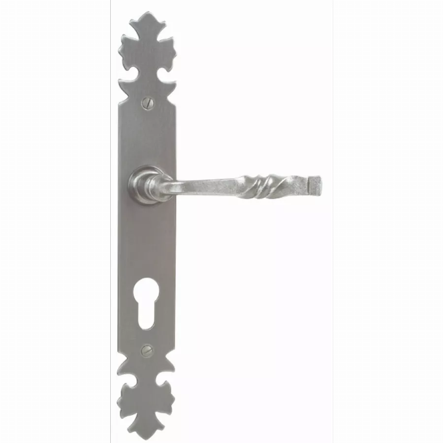 Ensemble de porte Bourgogne rehausse 1 côté BOUVET Fer patiné cémenté - Clé i - 5677 Ensemble de porte Bourgogne rehausse 1 côté BOUVET Fer patiné cémenté - Clé i - 5677