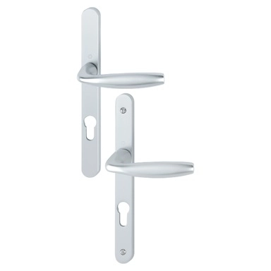 Ensemble de porte sur plaque étroite New-York 1810RH/300LMSGL/1810 HOPPE Argent PZ92 - 3423050