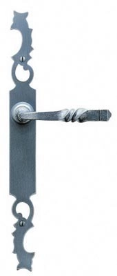 Ensemble de porte rustique BOUVET - Ligne AQUITAINE 49 - Fer patiné - Clé L - 000460