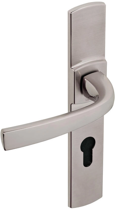 Ensemble de porte sur plaque Muze BEZAULT - Entraxe 195mm - Chrome velours - Clé I - 4075/6391 Ensemble de porte sur plaque Muze BEZAULT - Entraxe 195mm - Chrome velours - Clé I - 4075/6391