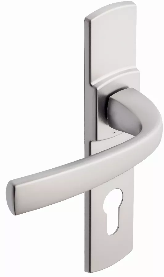 Ensemble de porte sur plaque Muze BEZAULT - Entraxe 165mm - Chrome velours - Clé I - 4075/6390 