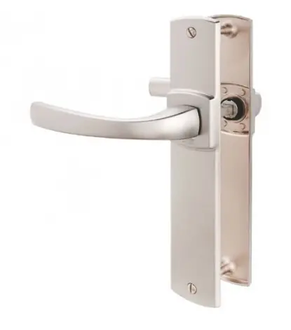 Ensemble de porte sur plaque Muze BEZAULT - Entraxe 195mm - Chrome velours - Bec de cane 4075/6391 - 086441