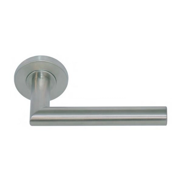 Paire béquilles Inox 304 angle vif sur rosace Vallon INOX IMPORT - ressort rappel C7 ép.38/50 mm - 173