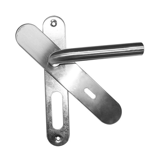 Ensemble sur plaque Inox 304 1 coude Balsac INOX IMPORT - Clé L - Contre plaque et ressort de rappel - ép.38/50 mm - 687