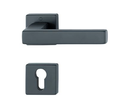 Paire de béquilles sur rosace Toulon HOPPE 1737/843K/843KS Noir mat - Clé i - 11637645