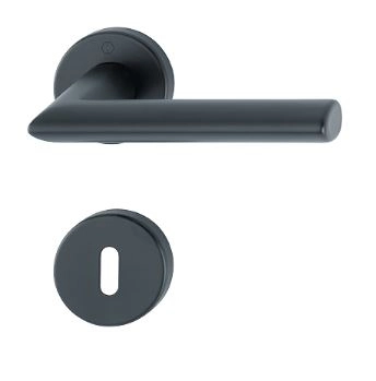 Paire de béquilles sur rosace Stockholm HOPPE 1140/42K/42KS Noir mat - Clé L - 11702345