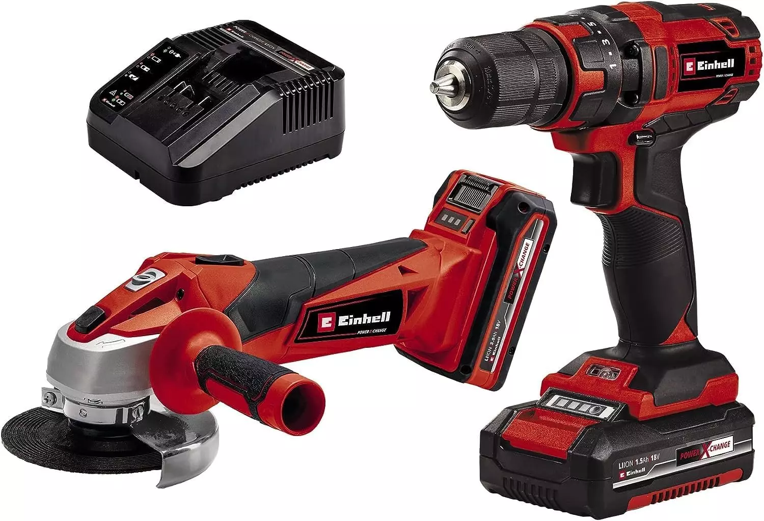 Kit d'outils électriques Kit TC-TK 18 Li - 1 Perceuse + 1 Meuleuse + 2 Batteries + 1 Chargeur - EINHELL - 4257238