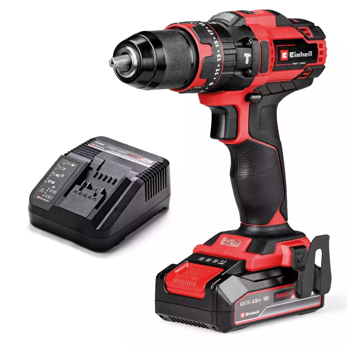 Perceuse à percussion sans fil TE-CD 18/44 Li-i - Livrée avec 1 batterie 2,5 Ah Power X-Change et 1 chargeur - EINHELL - 4514287