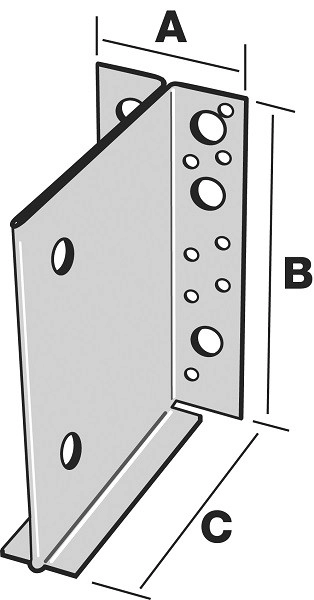Étrier en âme intérieure SIMPSON - A70xB155xC130 - ép.2 mm - ETNM155/130/2