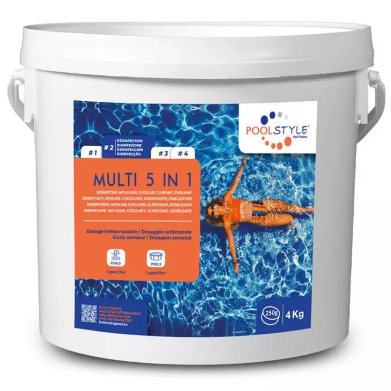 Traitement piscine multifonction 5 en 1 - 4 kg - POOLSTYLE - PSL-500-0003 Traitement piscine multifonction 5 en 1 - 4 kg - POOLSTYLE - PSL-500-0003