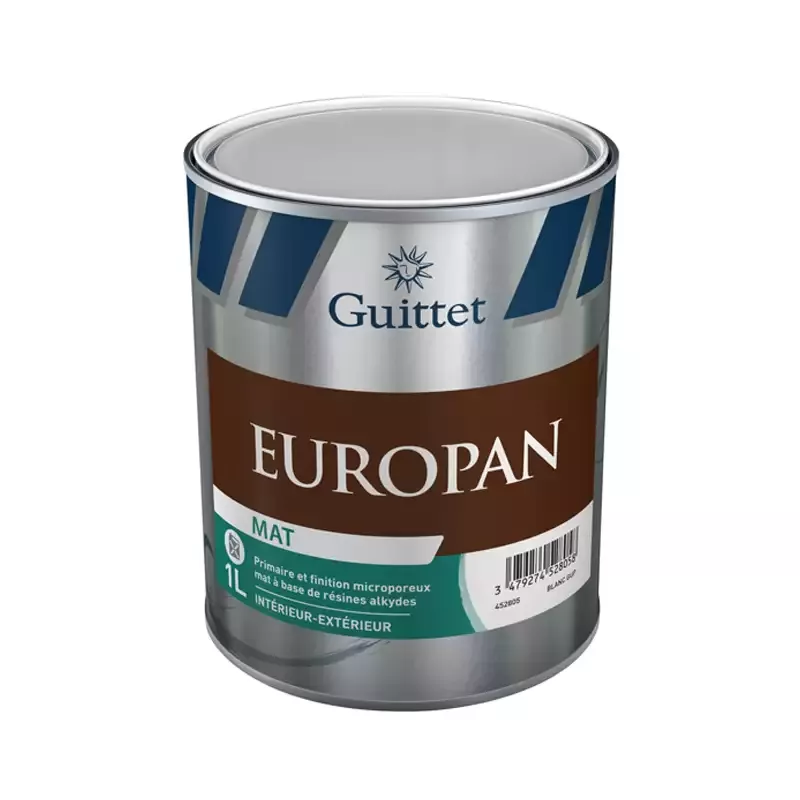 Peinture GUITTET Europan - Mat blanc - 1L - 29649