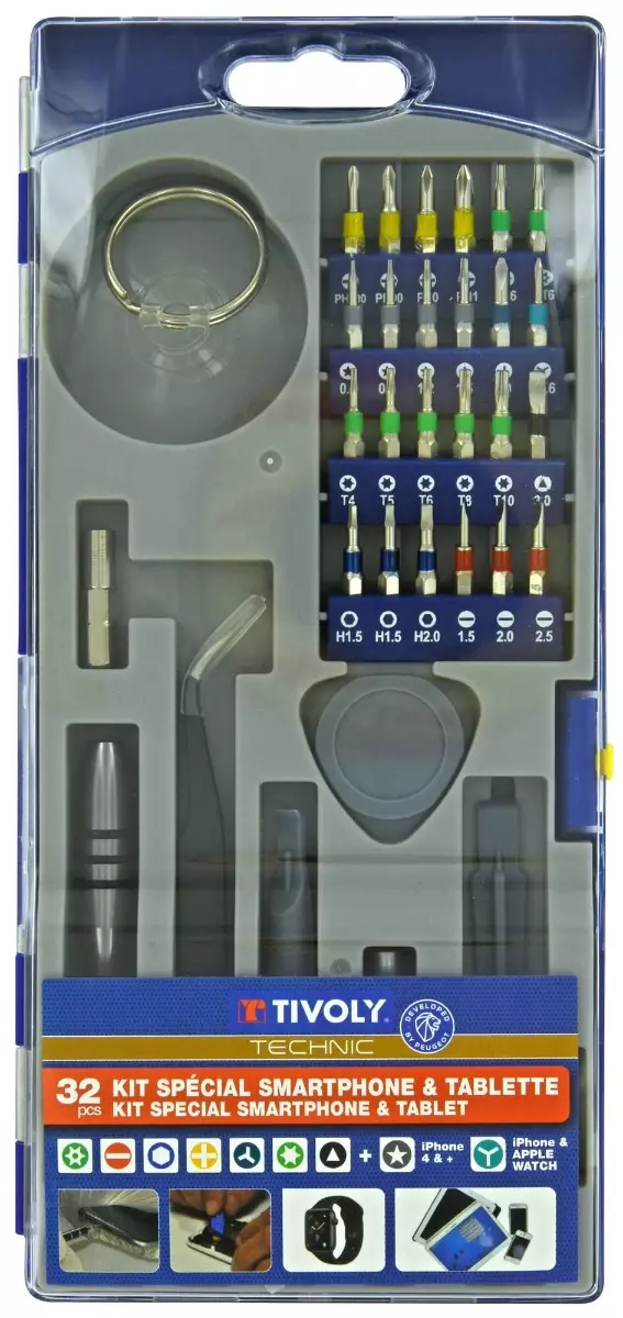 32 pièces -Embouts et accessoires pour smartphone & tablette - TIVOLY - 11501570060 32 pièces -Embouts et accessoires pour smartphone & tablette - TIVOLY - 11501570060