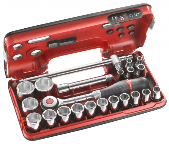 Coffret cliquet manche rotatif + douilles 1/2 6 pans 22 pièces FACOM - S.360DBOX4PB Coffret cliquet manche rotatif + douilles 1/2 6 pans 22 pièces FACOM - S.360DBOX4PB