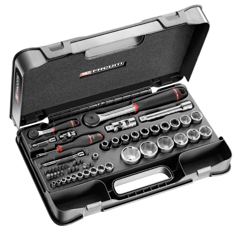 Coffret douilles 1/4" 1/2" 6 pans métriques R-S.161B FACOM - 55 pièces - RS.161-2 Coffret douilles 1/4" 1/2" 6 pans métriques R-S.161B FACOM - 55 pièces - RS.161-2