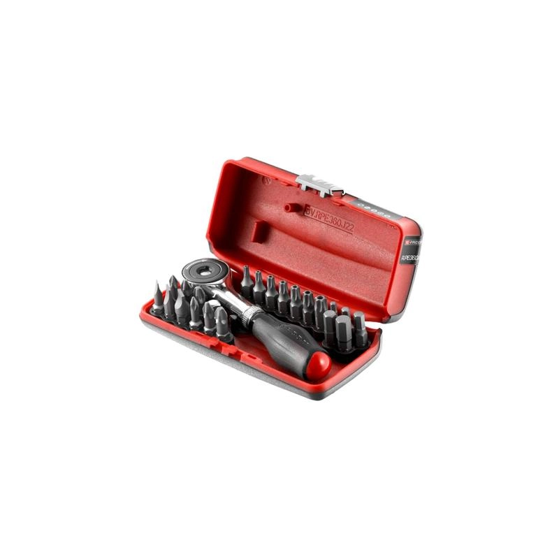 Coffret porte-embouts à cliquet 1/4" FACOM manche rotatif + 22 embouts - R.PE360J22PB Coffret porte-embouts à cliquet 1/4" FACOM manche rotatif + 22 embouts - R.PE360J22PB
