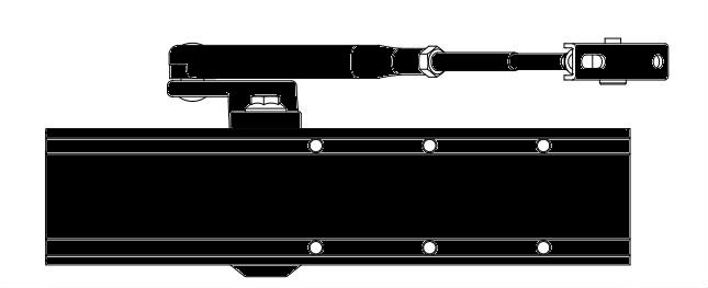 Ferme-porte pignon crémaillère - Bras compas F2 à 6 Noir SEVAX - ESV7181N
