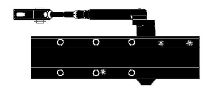 Ferme-porte pignon crémaillère - Bras compas F2 à 5 Noir SEVAX - ESV7183N