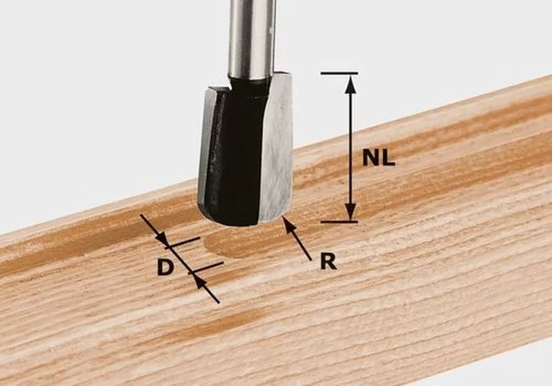 Fraise goulotte HW avec queue de 8mm FESTOOL HW S8 R5 - 490981